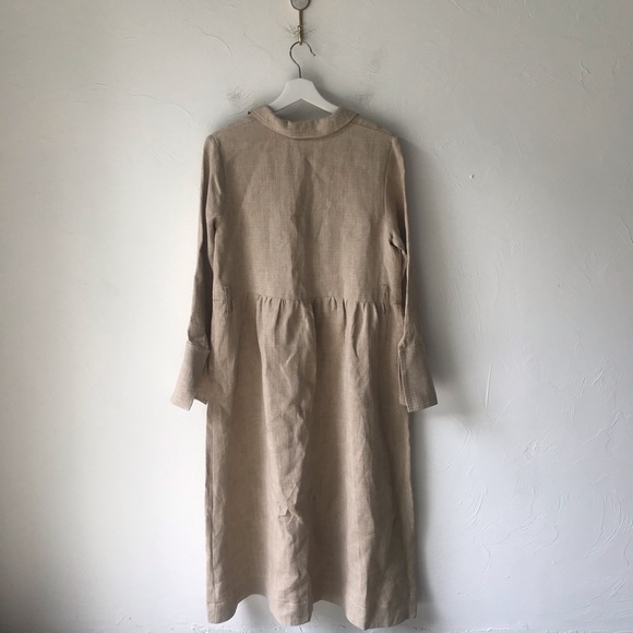 Paris Georgia Beige Linen Larry Dress Size Small - Picture 11 of 11